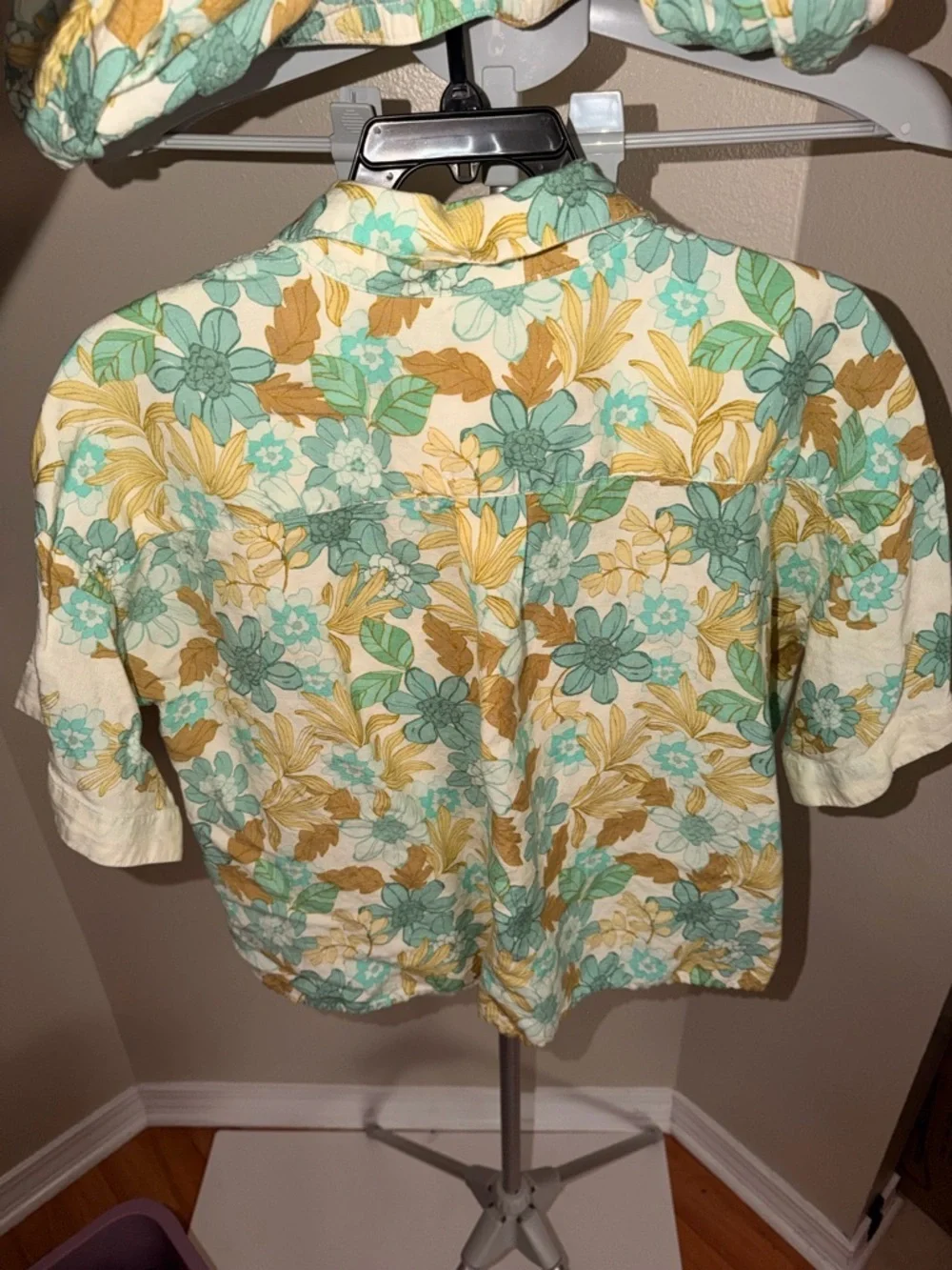 Linen Floral Blouse & Shorts Set Matching Outfit